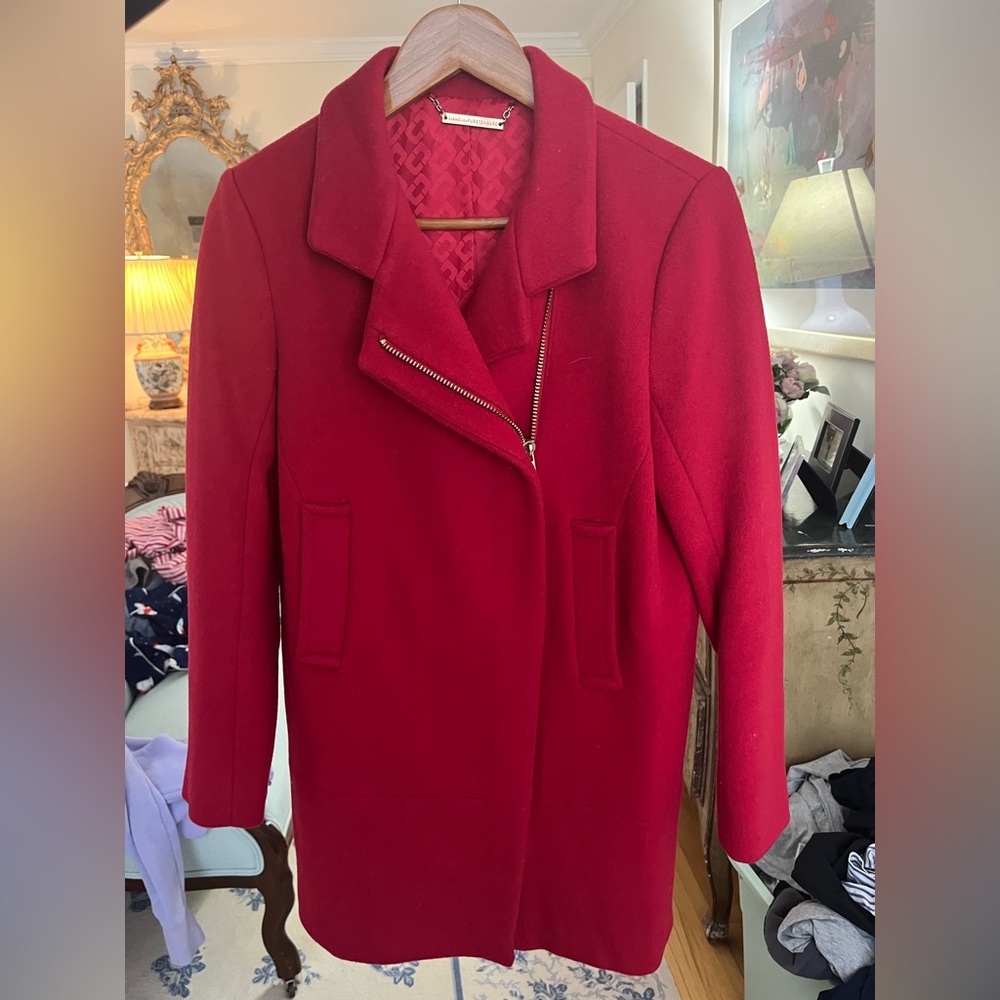 Diane Von Furstenberg Red Wool Coat